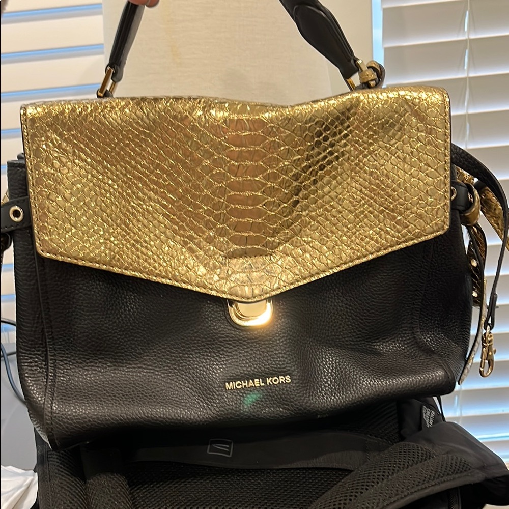 Michael Kors Black and Gold Women's Bag